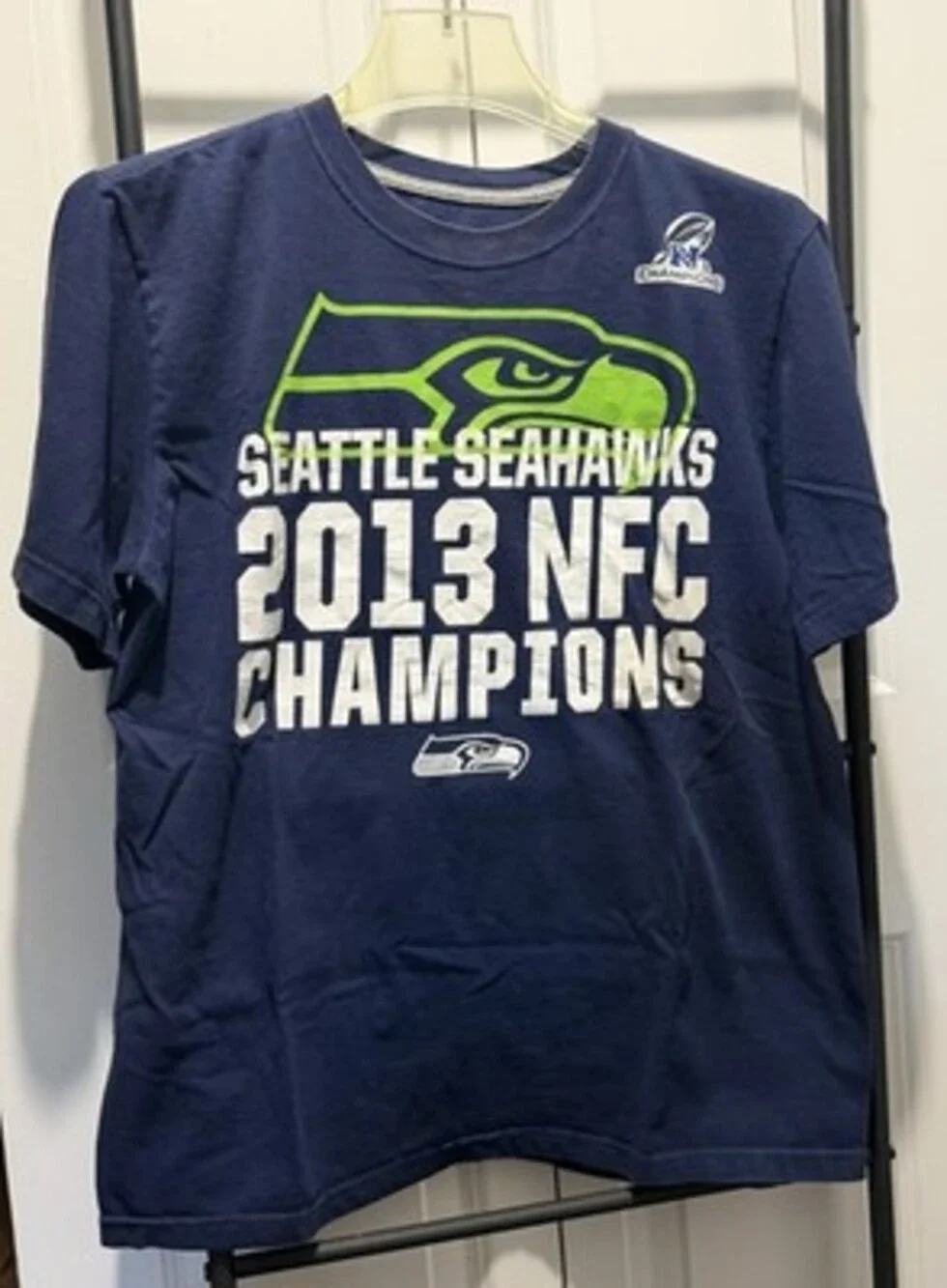 Nike Seattle Seahawks Navy Blue & Neon Green 2013 NFC Champions T-Shirt